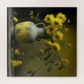 Puzzle Vase antique de fleurs jaunes (Horizontal)