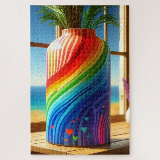 Puzzle Vase arc-en-ciel (Vertical)