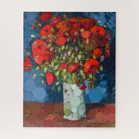 Puzzle Vase avec des pavots par Après Vincent van Gogh (Vertical)