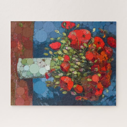 Puzzle Vase avec des pavots par Après Vincent van Gogh (Horizontal)