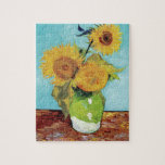 Puzzle Vase avec trois tournesols par Vincent Van Gogh<br><div class="desc">Vase avec trois tournesols par Vincent Van Gogh</div>