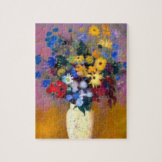 Puzzle Vase blanc avec fleurs Odilon Redon (Vertical)