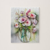 Puzzle Vase en verre avec fleurs (Vertical)