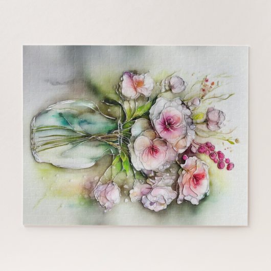 Puzzle Vase en verre avec fleurs (Horizontal)