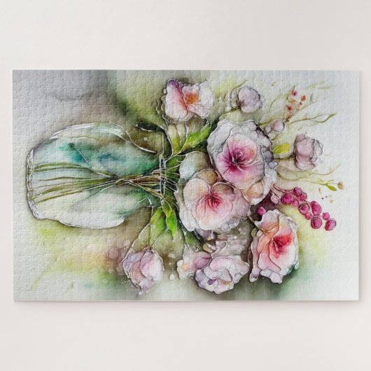 Puzzle Vase en verre avec fleurs (Horizontal)