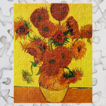 Puzzle Vase Still Life avec 15 tournesols Vincent van Gog<br><div class="desc">Still Life : Vase avec Quinze Tournesols par Vincent van Gogh est un post impressionnisme d'art vintage encore vie peinture florale. Un beau bouquet de tournesols jaune et orange frais coupés d'un jardin d'été en pleine floraison. À propos de l'artiste : Vincent Willem van Gogh (1853-1890) fut l'un des peintres...</div>