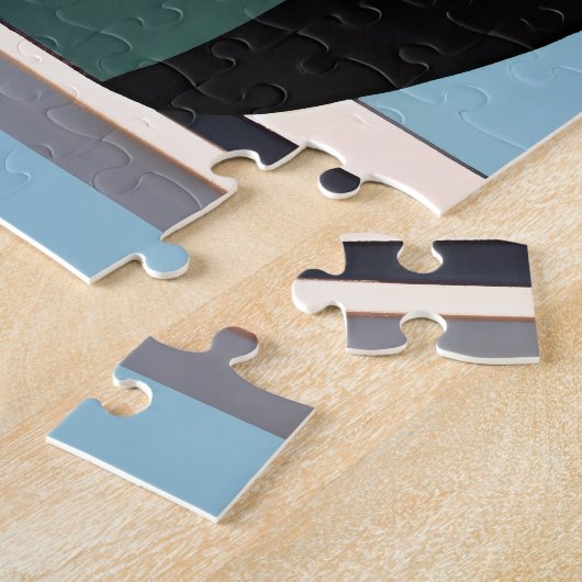 Puzzle Vases noirs et blancs avec fleurs rouges (Côté)