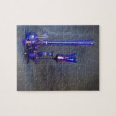 Puzzle Vases verticales en verre bleu (Horizontal)