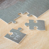 Puzzle Veau des Highlands Écossais sur fond vert (Côté)