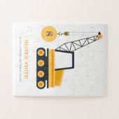 Puzzle Véhicule de grue de construction jaune Monogrammes (Horizontal)