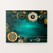 Puzzle Veille bijoux Steampunk sur un Arrière - plan vert (Horizontal)