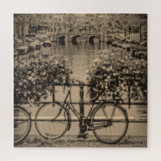 Puzzle Vélo à Amsterdam - Sepia - 20x20 - 676 pc (Vertical)