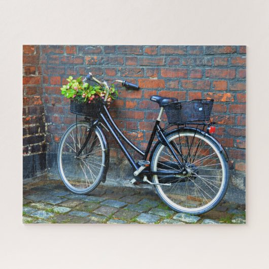 Puzzle Vélo Avec Panier À Fleurs, Copenhague, Danemark (Horizontal)