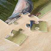 Puzzle Vélo de chalet bleu avec panier à fleurs de printe (Côté)