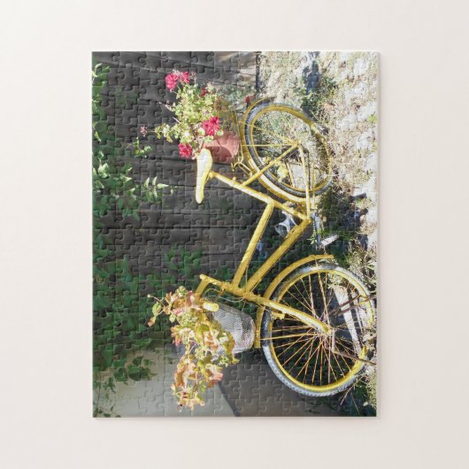 Puzzle Vélo Fleur Jaune Dans La Rue (Vertical)