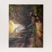 Puzzle Velociraptor & Ptérosaure dans le paysage préhisto (Vertical)