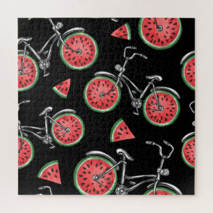 Puzzle Vélos à roue de pastèque, motif d'été.