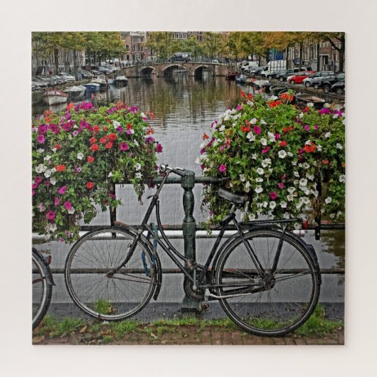 Puzzle Vélos et canaux à Amsterdam - 20x20 676 pc (Vertical)