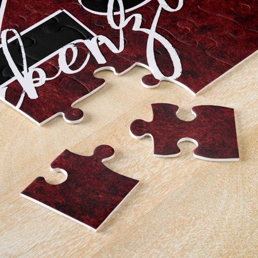 Puzzle Velvet Grad | Ruby Red Crimson Jewel Tone Grunge (Côté)