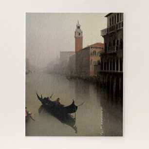 Puzzle Venice Italy Canal and Gondola Painting Postcard