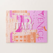 Puzzle Venice Travel Art, Italie, Travel Art, Rétro, Rose (Horizontal)