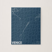Venise Italie Minimaliste City Map Line Art en ble