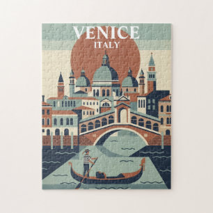 Puzzle Venise Italie Voyage Vintage Gondole Canal