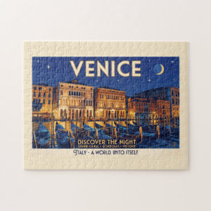 Puzzle Venise la nuit Grand Canal Gondoles Art