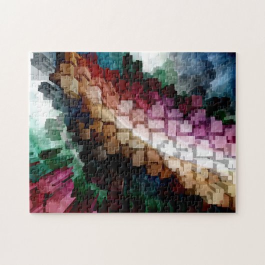 Puzzle Vent foncé centré sur le cube (Horizontal)