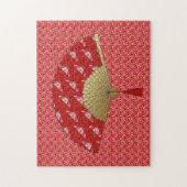 Puzzle Ventilateur Art déco dans un Motif papillon, Rouge (Vertical)