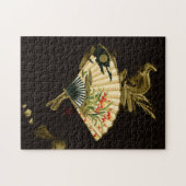 Puzzle Ventilateur oriental criblé au design floral (Horizontal)