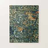 Puzzle VERDURE, ANIMAUX FORESTIERS Pheasant, Fox, Feuille (Vertical)