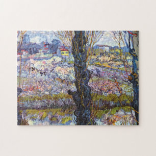 Puzzle Verger en fleurs avec peupliers de Vincent Van Gog