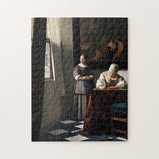 Puzzle Vermeer - Lady Écrire une lettre avec sa bonne (Vertical)