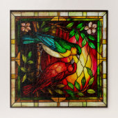 Puzzle Verre Coloré Représentant Deux Oiseaux (Horizontal)