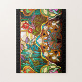 Puzzle Verre souillé de nouveau d'art floral (Vertical)