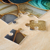 Puzzle Verre tendu Poodé jaune éclatant bleu (Côté)