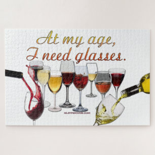 Puzzle Verres à vin SlipperyJoe's jeu de mots coquin roug