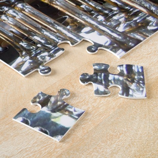 Puzzle Verres réfléchissants de vin léger dans les rangée (Côté)