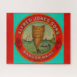 Puzzle vers 1900 Alfred Jones Sons Finnan Haddie étiquett