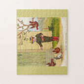 Puzzle vers 1900 Alimenter les poulets (Vertical)