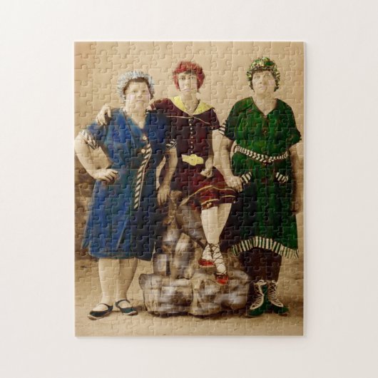 Puzzle vers 1910 Atlantic City beautés de bain RPPC (Vertical)