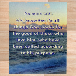 Puzzle Verset biblique apaisant Romains 8:28 Chrétien