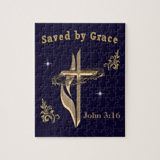 Puzzle Verset biblique sauvé par Grace (Vertical)
