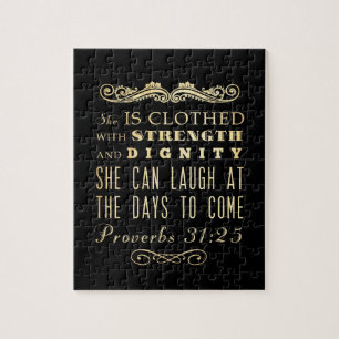 Puzzle Versets bibliques chrétiens - Proverbes 31:25