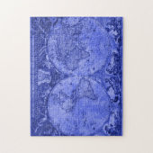 Puzzle Version bleue Carte du monde antique J Blaeu 1664 (Vertical)