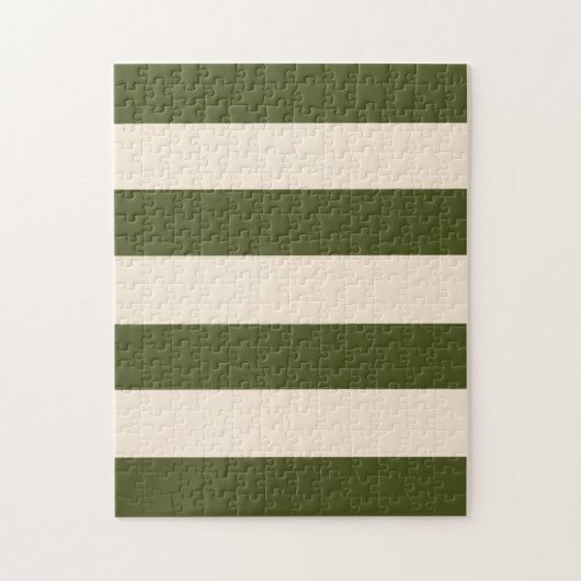 Puzzle Vert armée et rayures blanches antiques (Vertical)