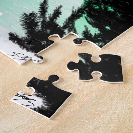 Puzzle vert Aurora Igloo par Sara Motolanez (Côté)