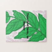 Puzzle vert Feuille rose (Horizontal)