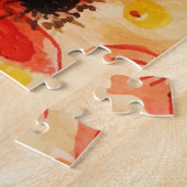 Puzzle Vert Fleurs de corail en fleurs sauvages Aquarelle (Côté)